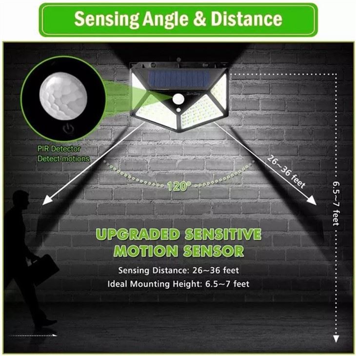 LED Solar Light Motion Sensor Outdoor Solar Security Wall Light